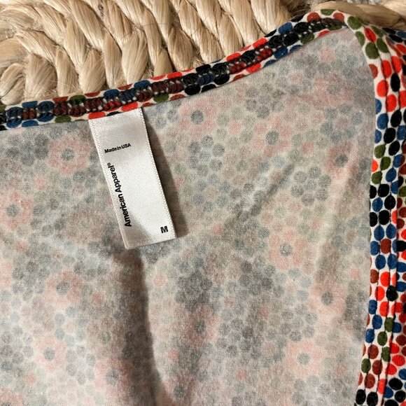 American Apparel Ballet Wrap Tie Long Sleeve Crop Top - Picture 2 of 2